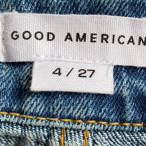 Good American Cutoff Fold Over High Waist Denim Shorts NWT - Picture 9 of 13